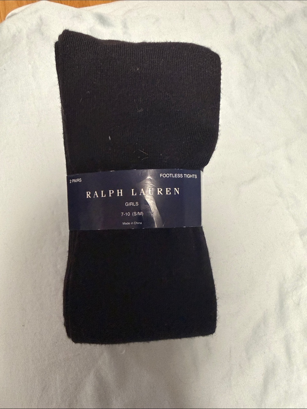 Ralph Lauren Girls Black Footless Tights - 2 Pack